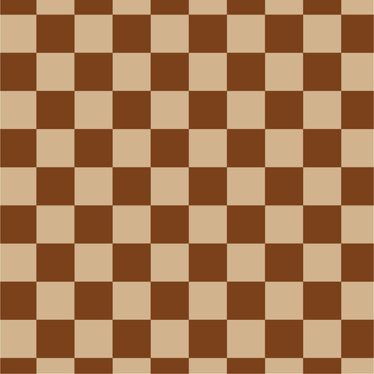 Checkered Design Brown & Beige (small)