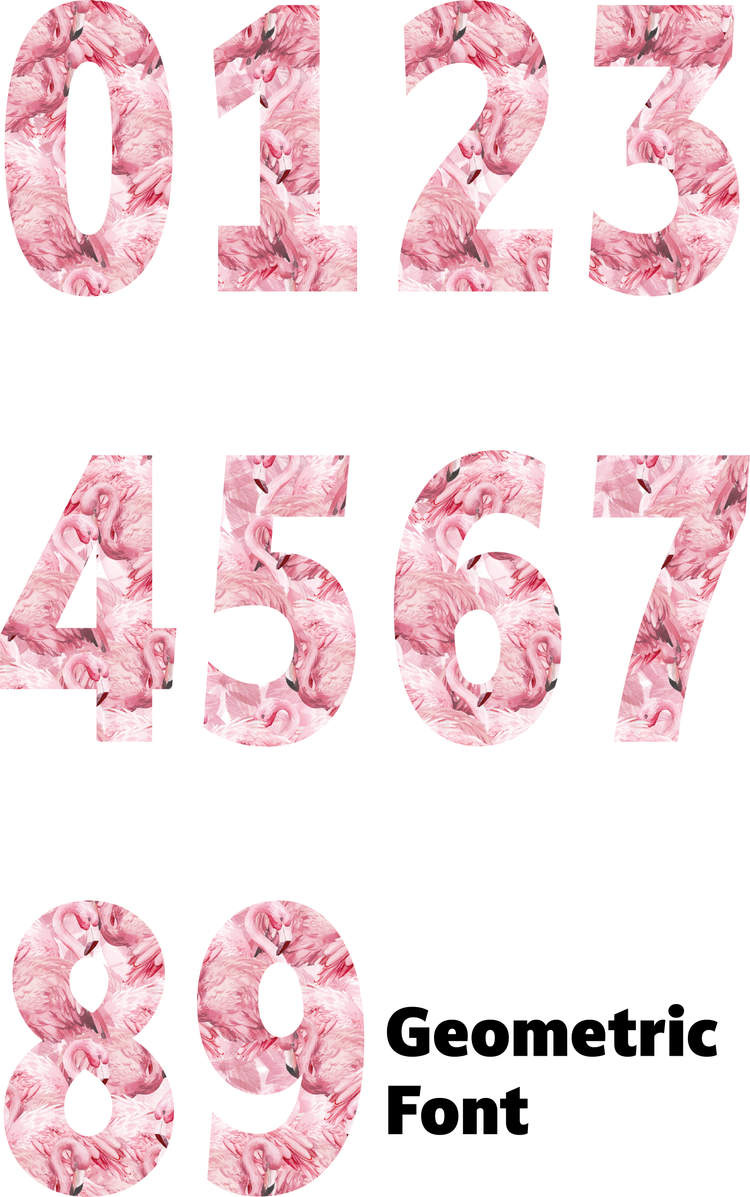 Layered Flamingo Number Decal