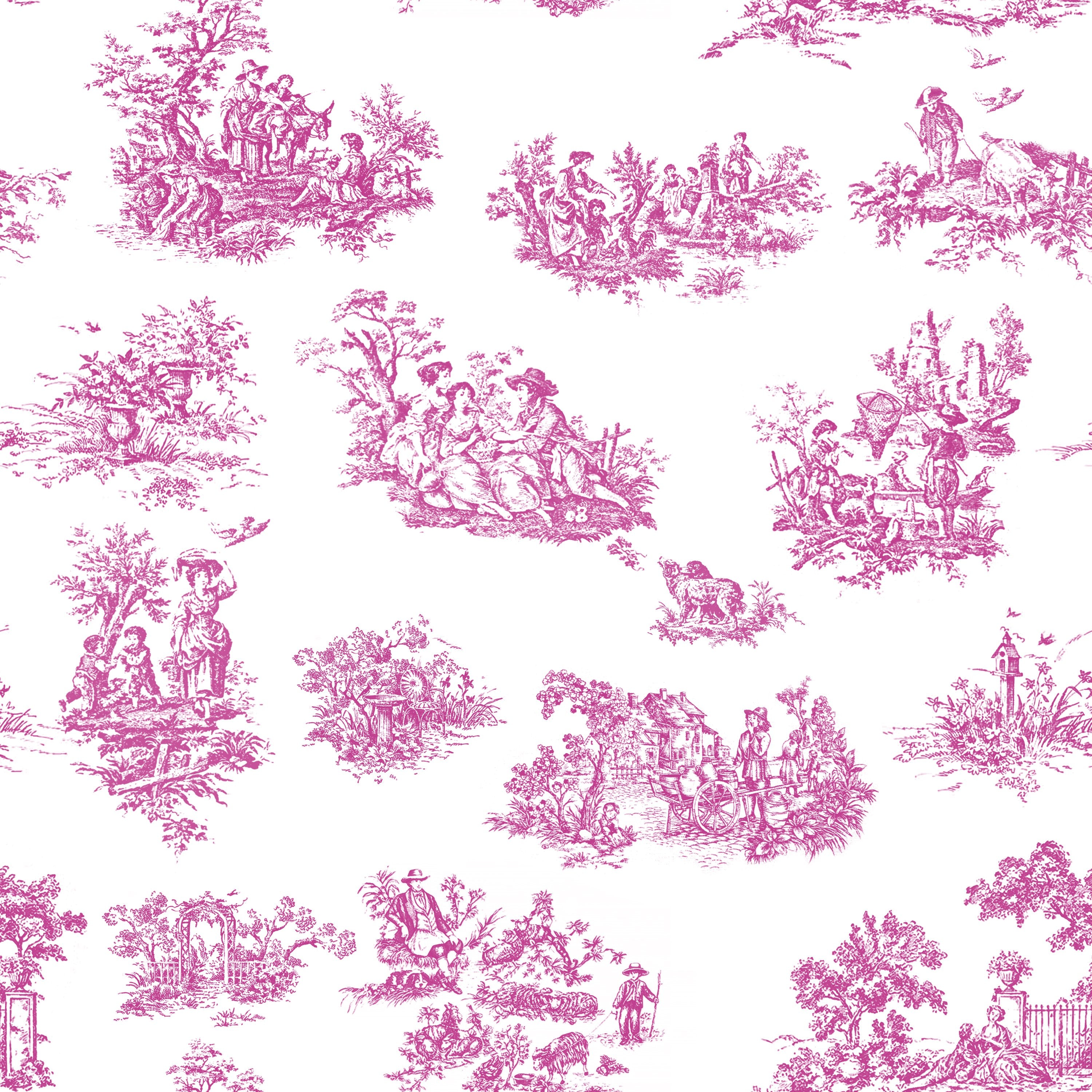 Pink Toile de Jouy Footie main image 0