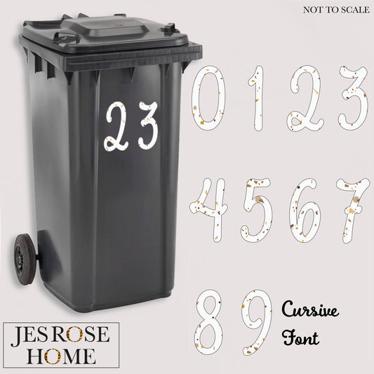 Terrazzo Gold Number Decal