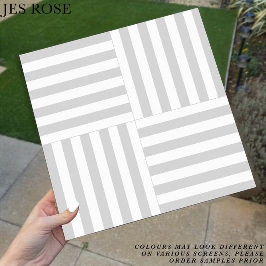 Classic Stripes Grey Premium Peel & Stick Tiles