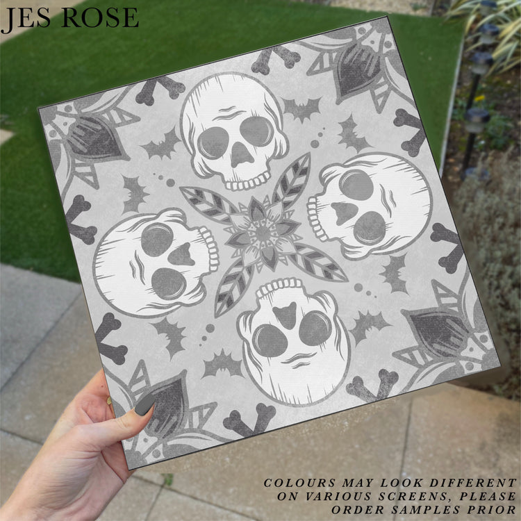 Skull Grey Premium Peel & Stick Tilese