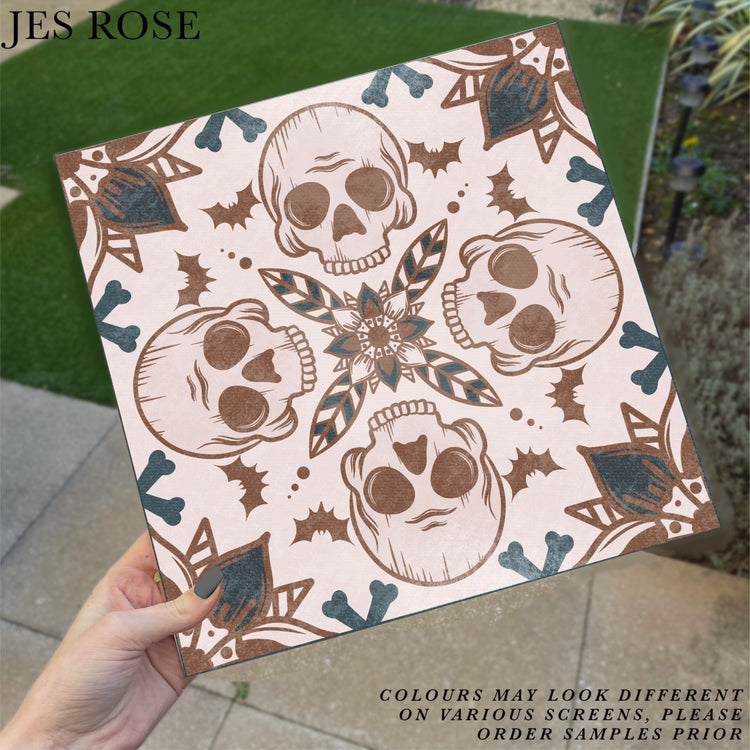 Skull Retro Premium Peel & Stick Tilese