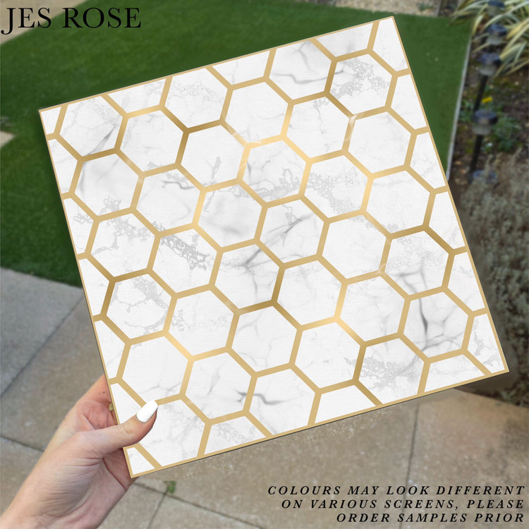 Hexagon Gold Premium Peel & Stick Tiles
