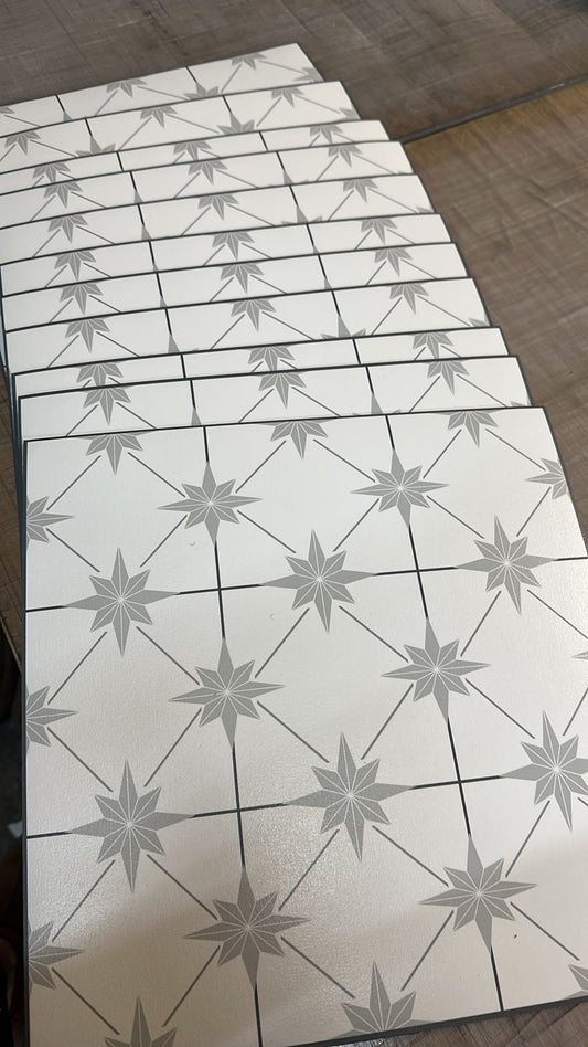 STOCK -  Astral Diamond Grey (new style tile (2023 edition) Pack Of 11 Peel & Stick Tiles