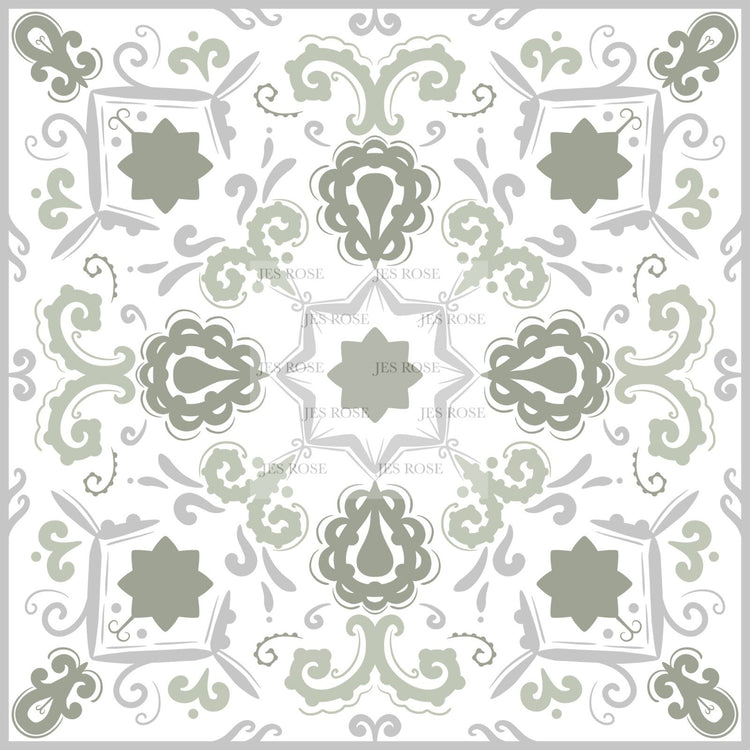 Paisley Sage Premium Peel & Stick Tiles