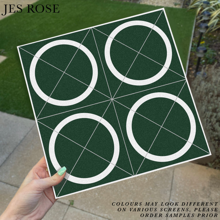 Geometric Circle Sage Premium Peel & Stick Tiles