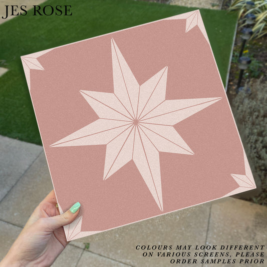 Astral Star Pink & Cream (Large) Premium Peel & Stick Tiles