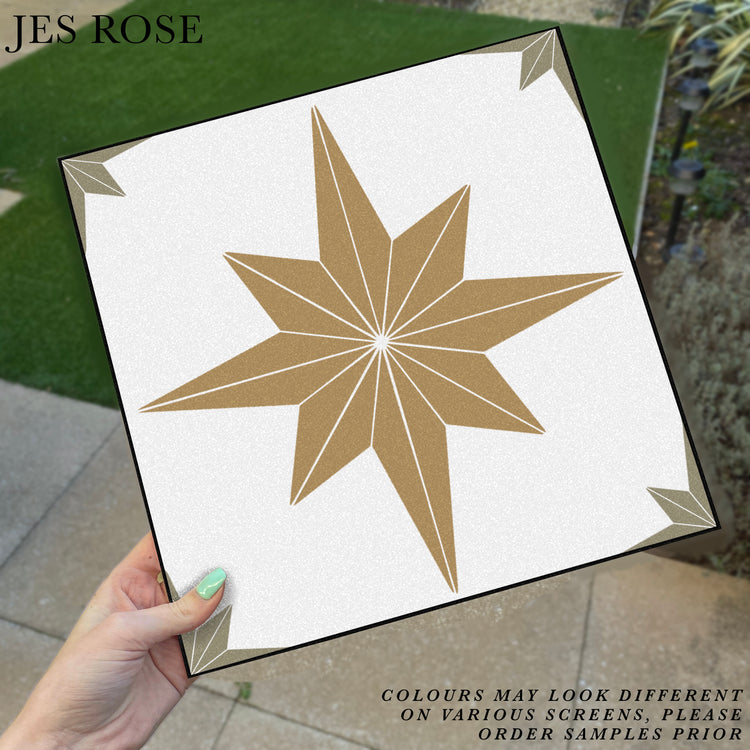 Astral Star Sage & Gold (Large) Premium Peel & Stick Tiles