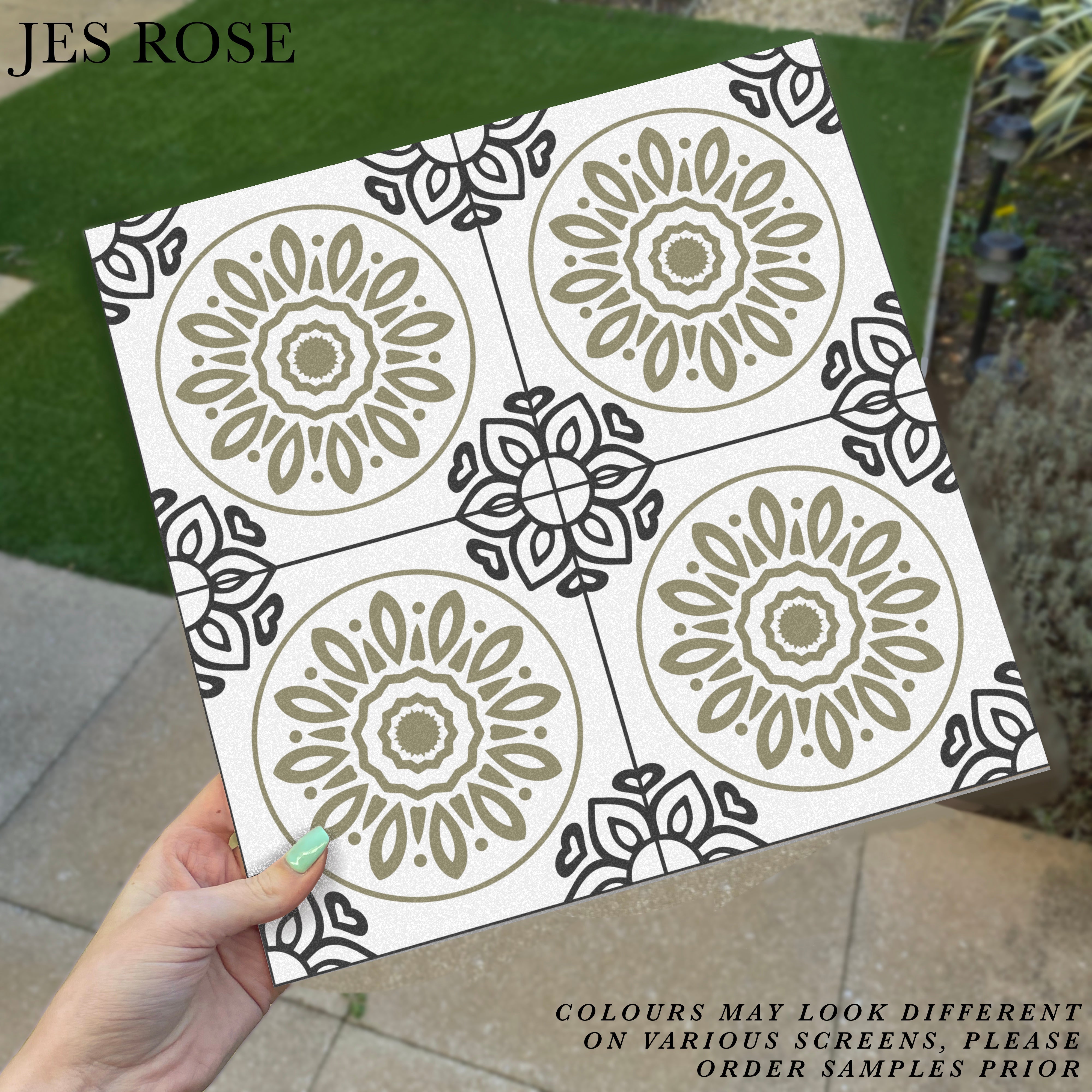 French Sage & Black (Small) Premium Peel & Stick Tiles – Jes Rose