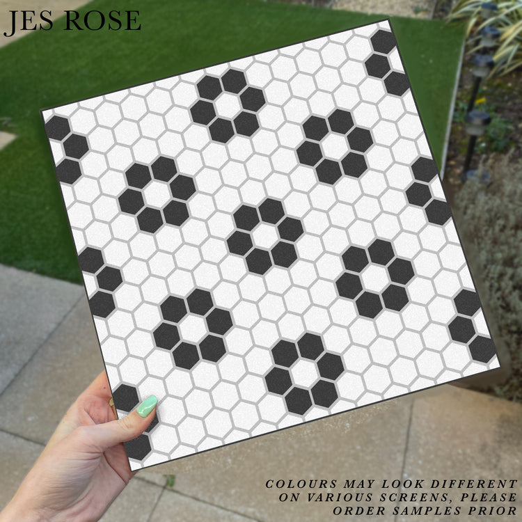 Hexagon Petals White Premium Peel & Stick Tiles