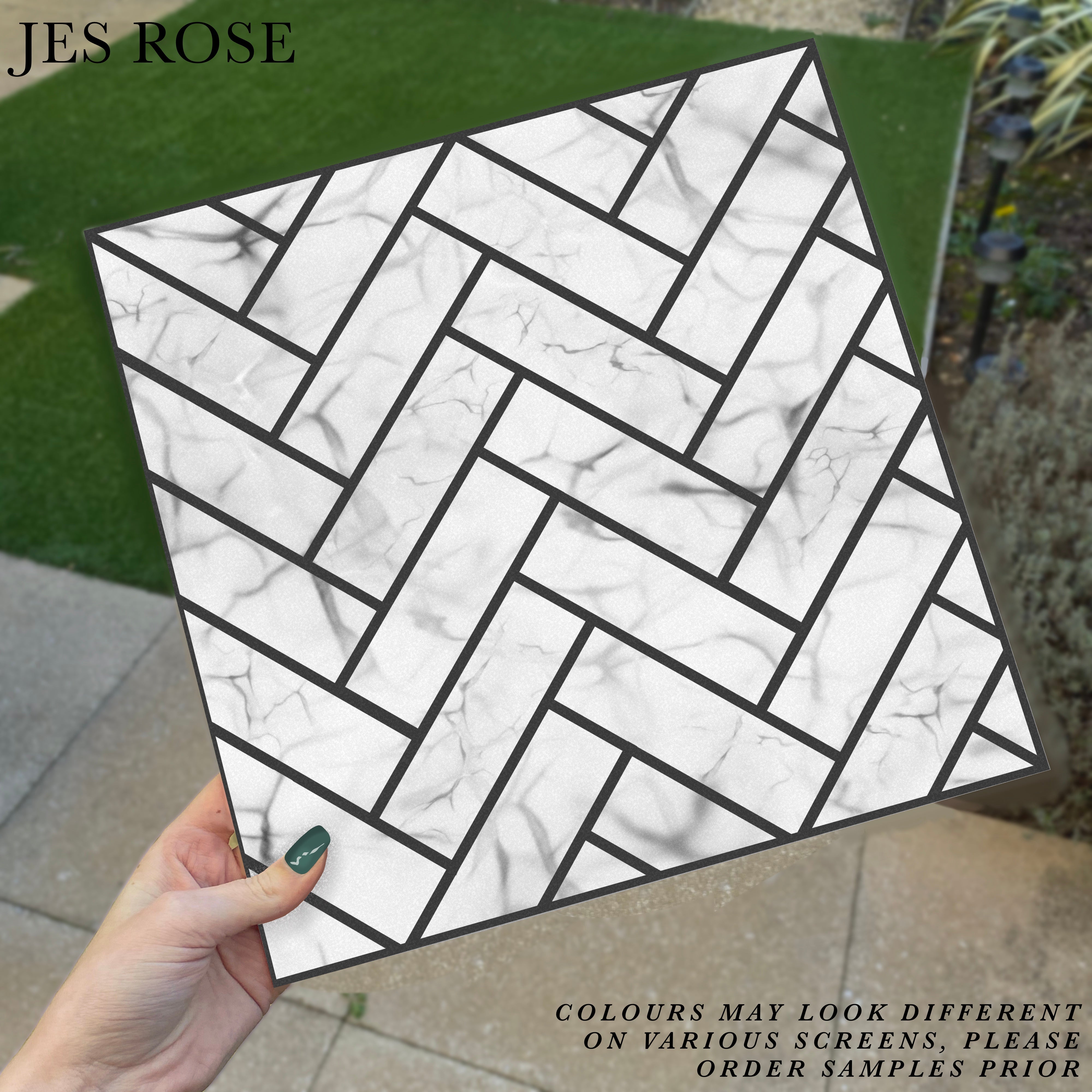 Herringbone Marble Premium Peel & Stick Tiles – Jes Rose
