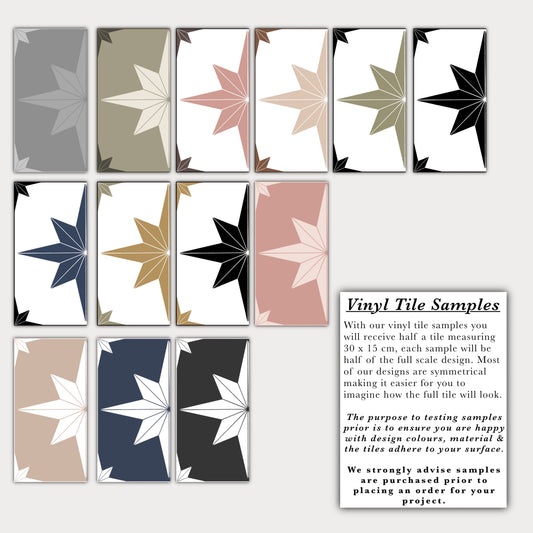 Astral Star Navy & White (Large) Premium Peel & Stick Tiles