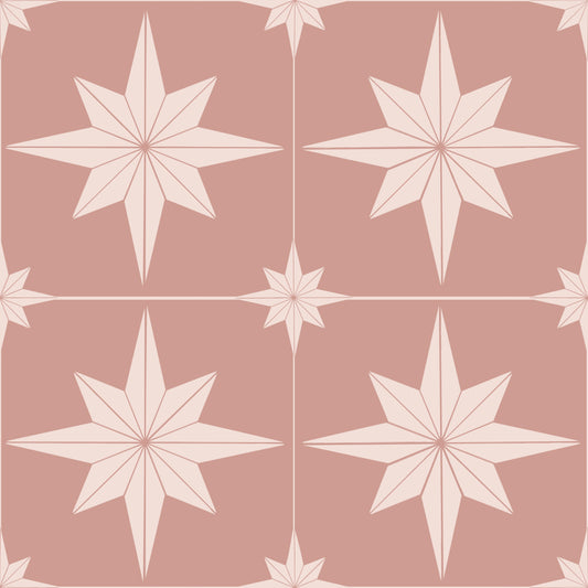 Astral Star Tiles Pink & Cream