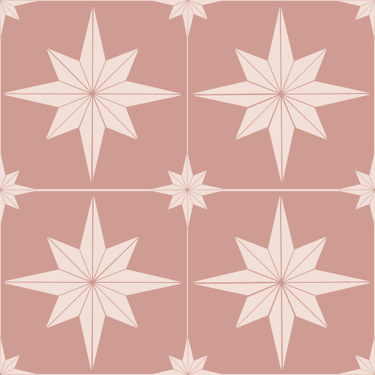 Astral Star Tiles Pink & Cream
