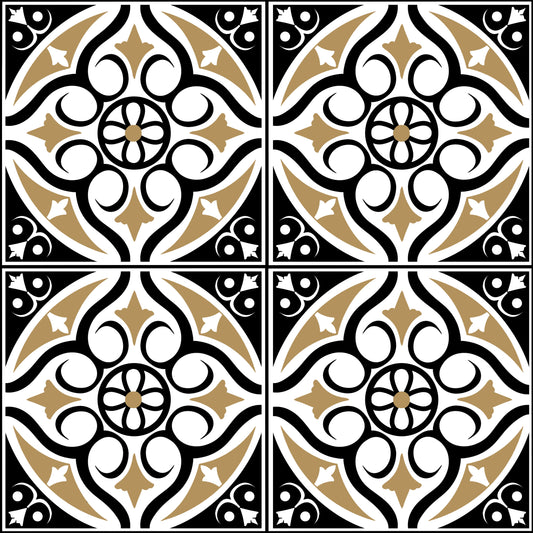 Victorian Tiles Black & Gold