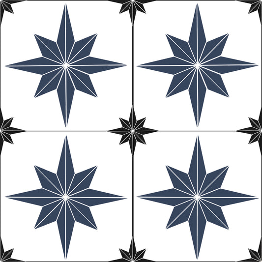 Astral Star Tiles Navy & Black