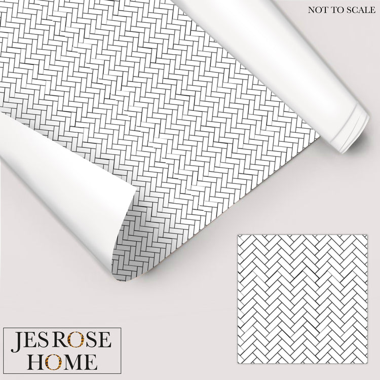 Herringbone White Tiles