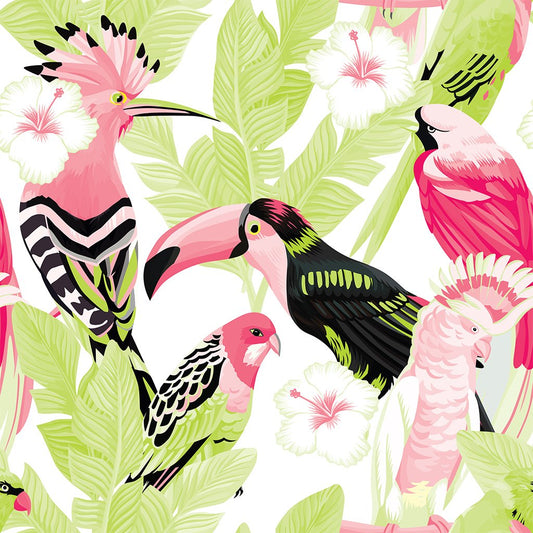Birds Green & Pink