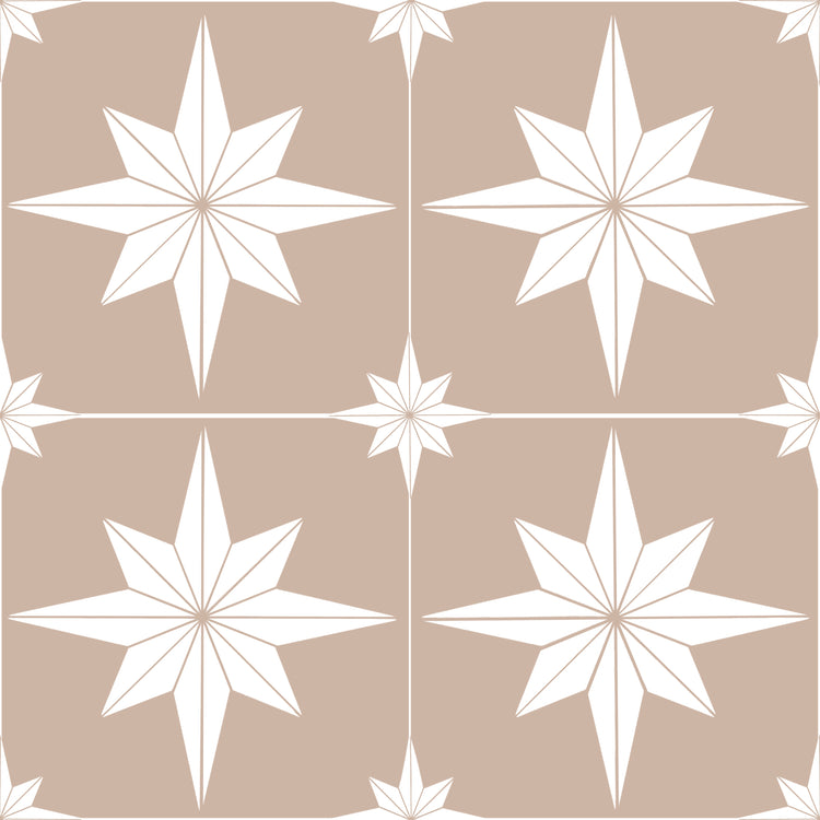 Astral Star Tiles Beige & White