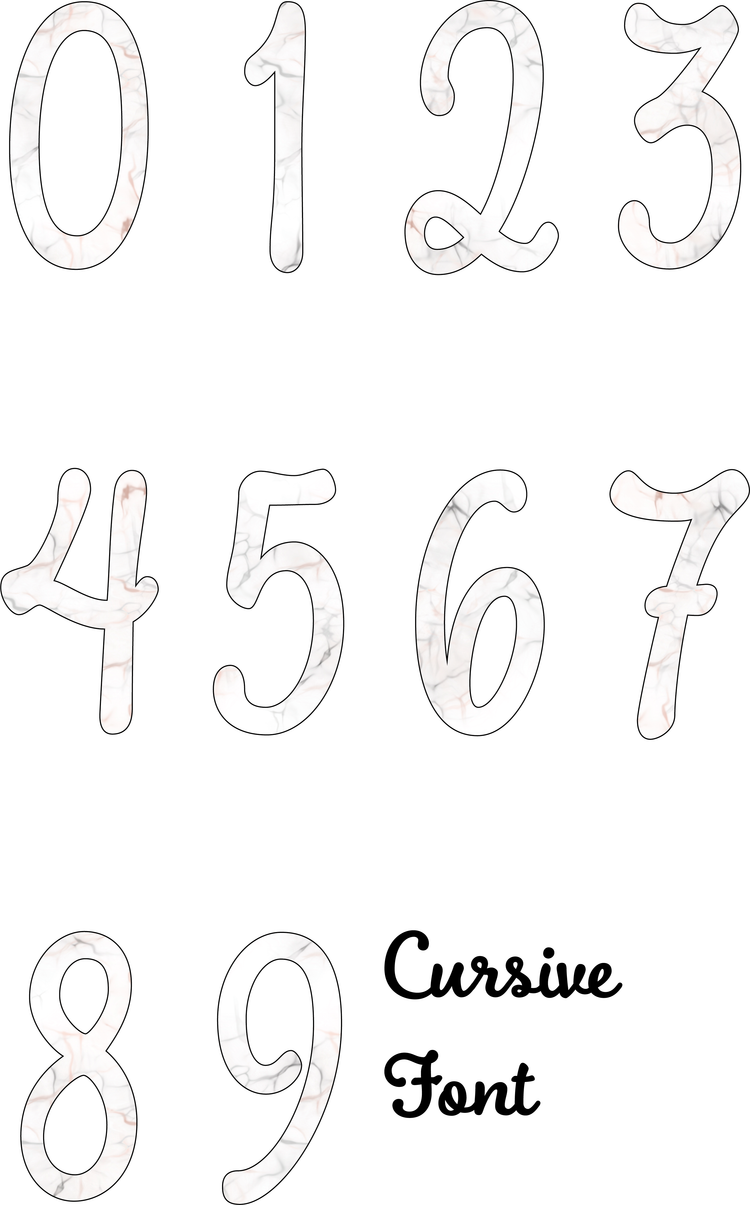 Muted Marble Number Decal