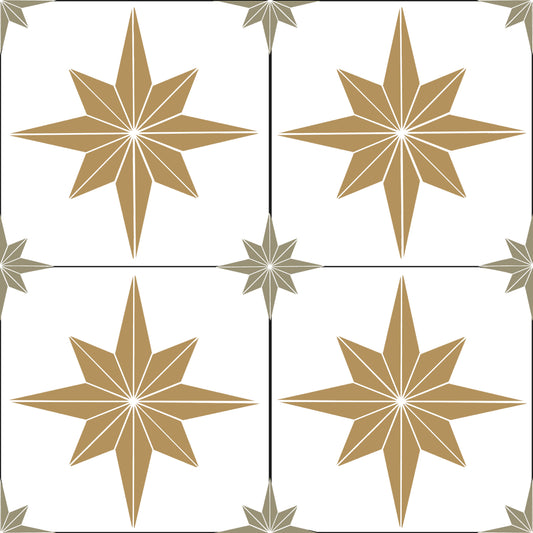 Astral Star Tiles Sage & Gold