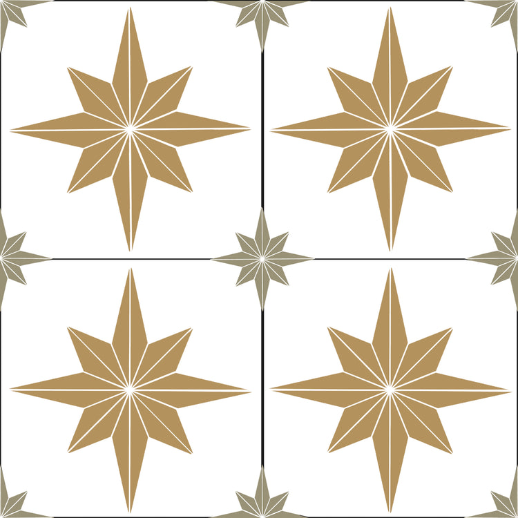 Astral Star Tiles Sage & Gold