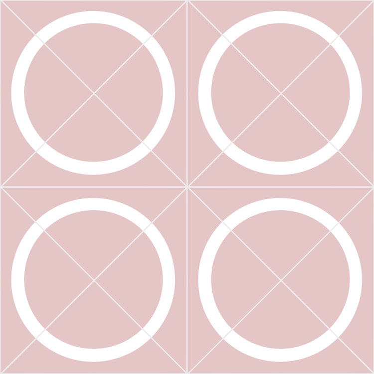 Geometric Circle Tiles Pink & White