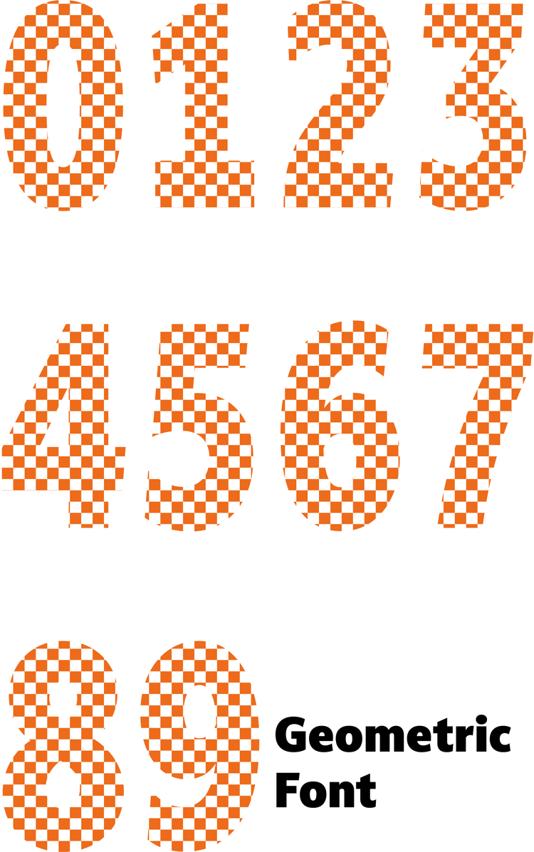 Checkered Design Orange (Small) Number Decal