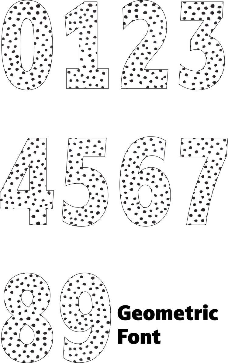Polka Dot Number Decal
