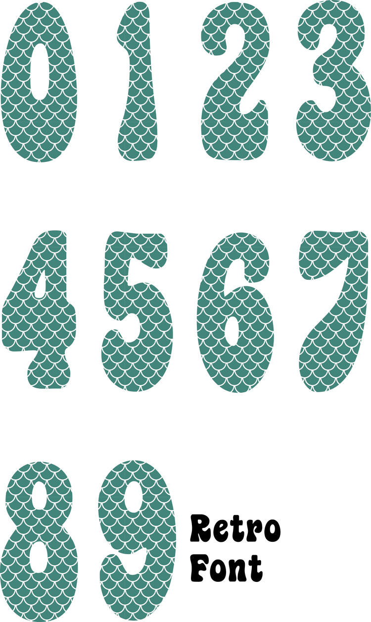 Fish Scale Tiles Green Number Decal