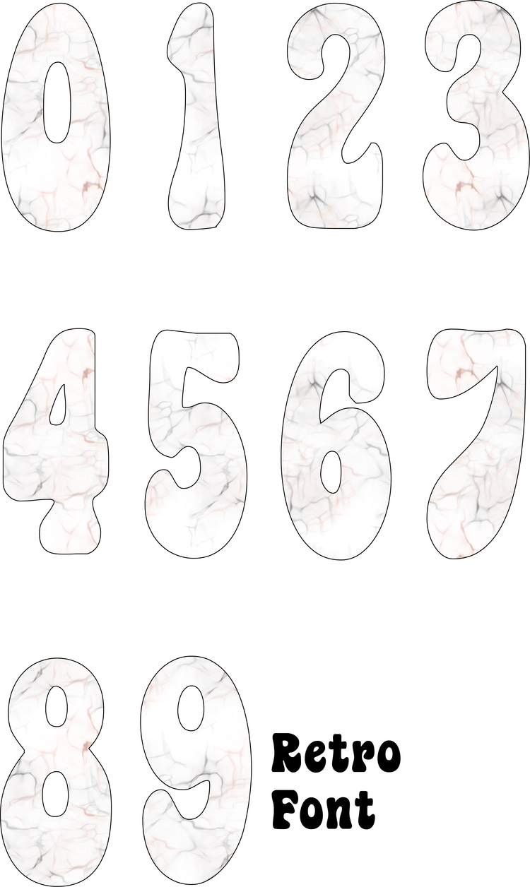 Muted Marble Number Decal