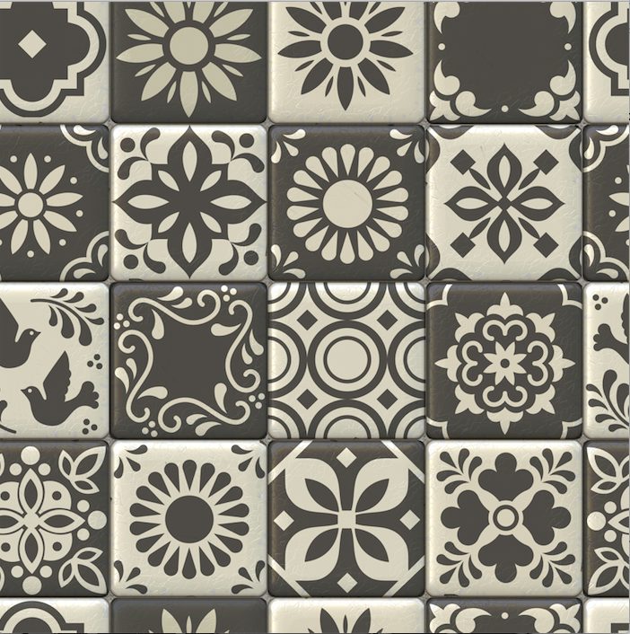 Moroccan Tiles Grey