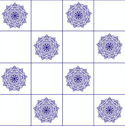 Mandala Blue & White Tiles