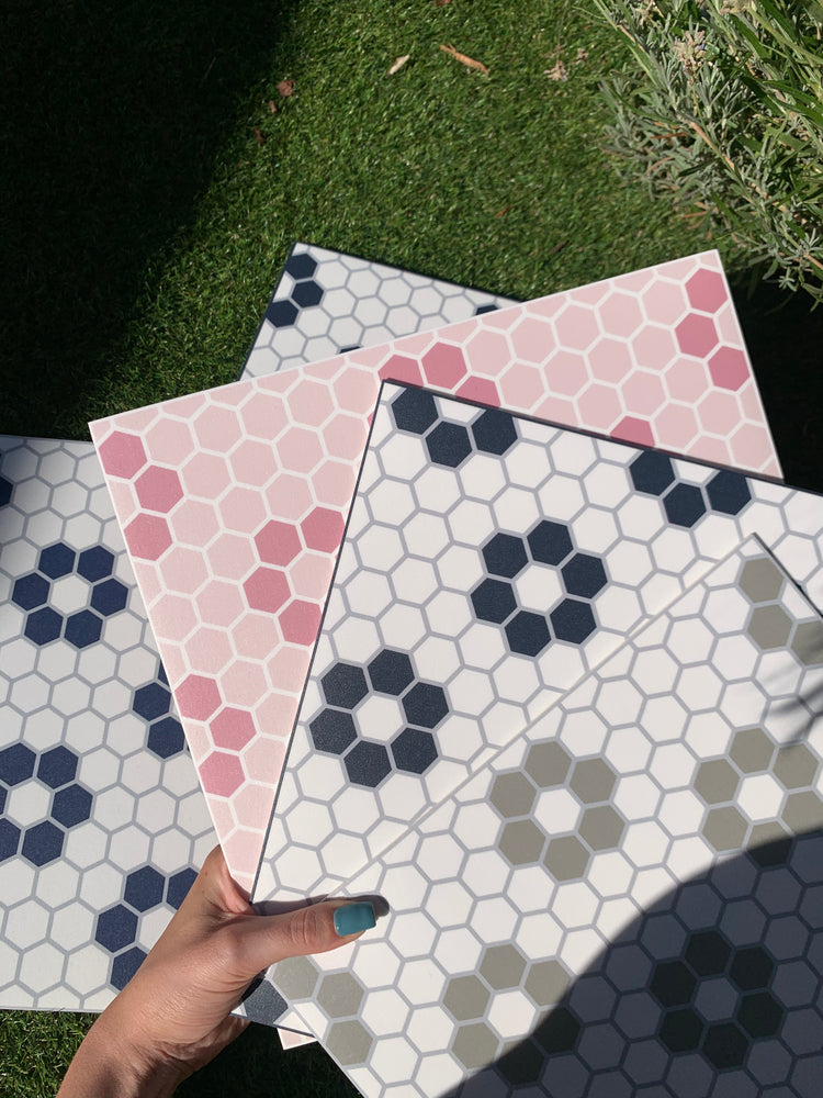 Hexagon Petals Pink Premium Peel & Stick Tiles