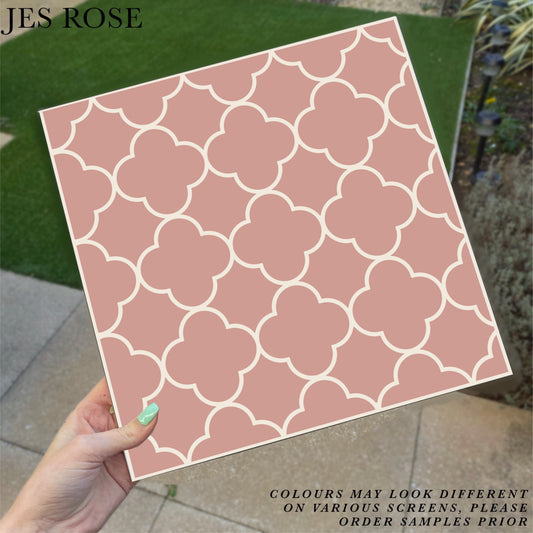 Quatrefoil Pink Premium Peel & Stick Tiles