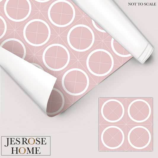 Geometric Circle Tiles Pink & White