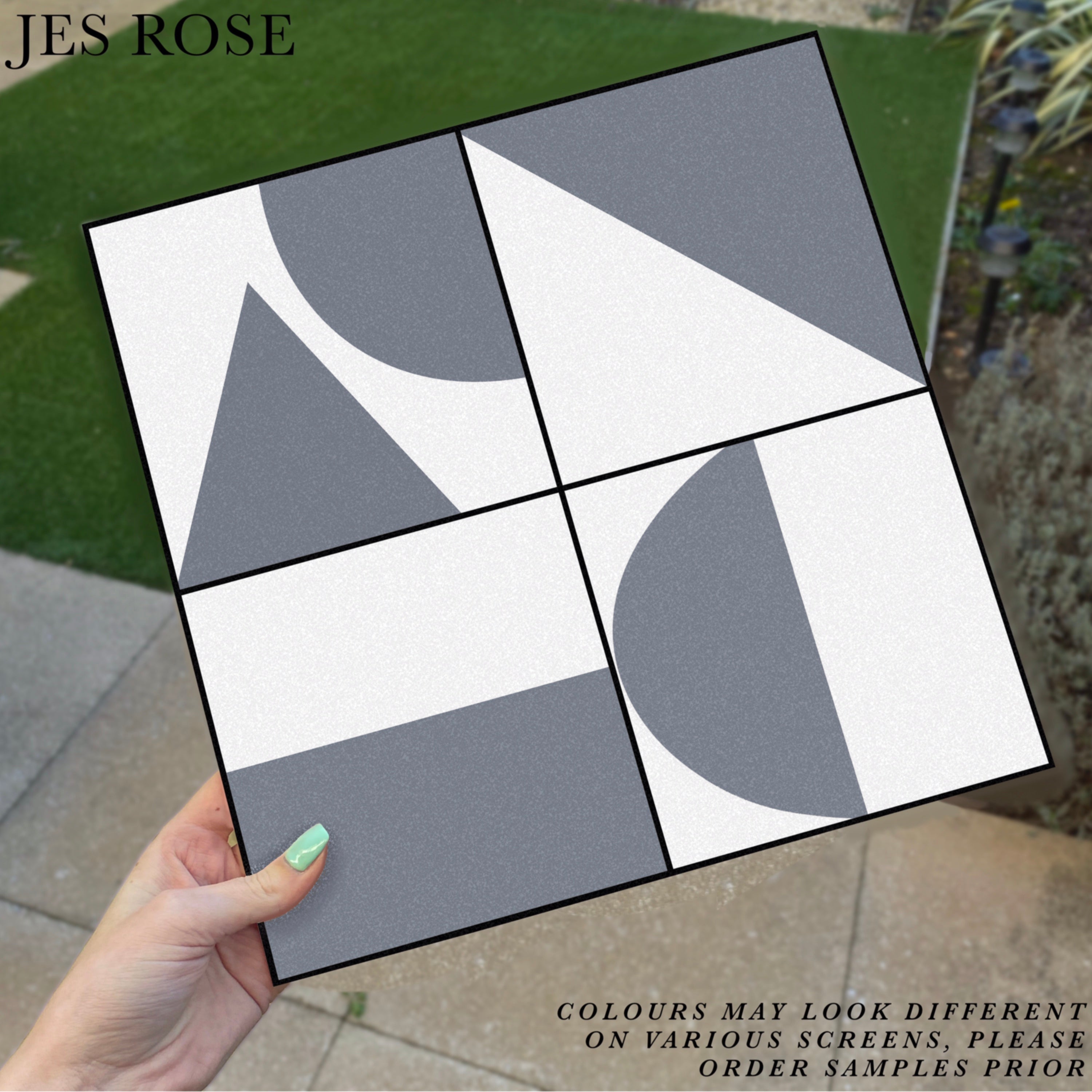 Abstract Geometric Grey Premium Peel & Stick Tiles – Jes Rose