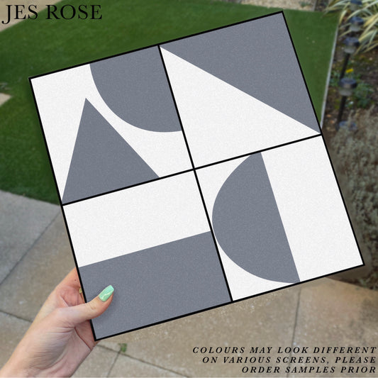 Abstract Geometric Grey Premium Peel & Stick Tiles