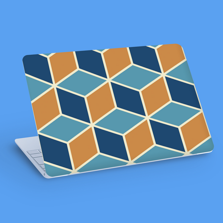 Blue & Orange Cubes Vinyl Laptop/Tablet Skin