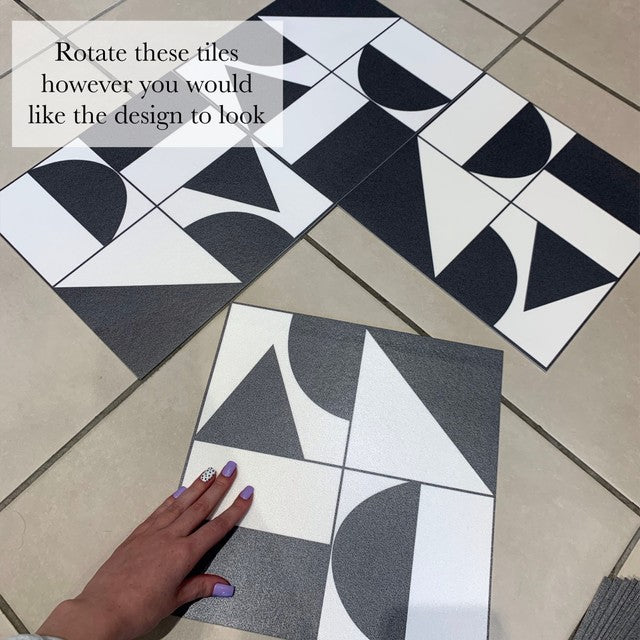 Abstract Geometric Navy Premium Peel & Stick Tiles