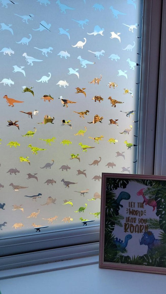 Dinosaur frosted window vinyl